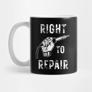 Right To Repair Fist and Soldering Iron Mug